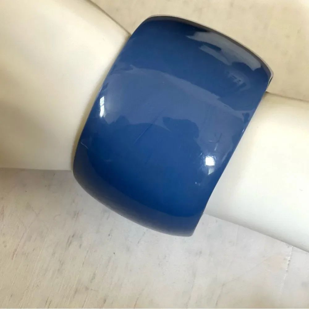Blue wide bangle bracelet